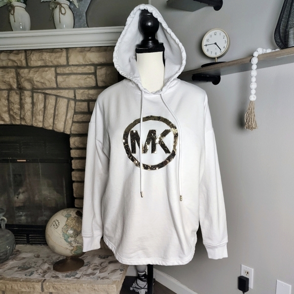 Michael Kors White Hoodie with Logo for Women - Picture 1 of 5